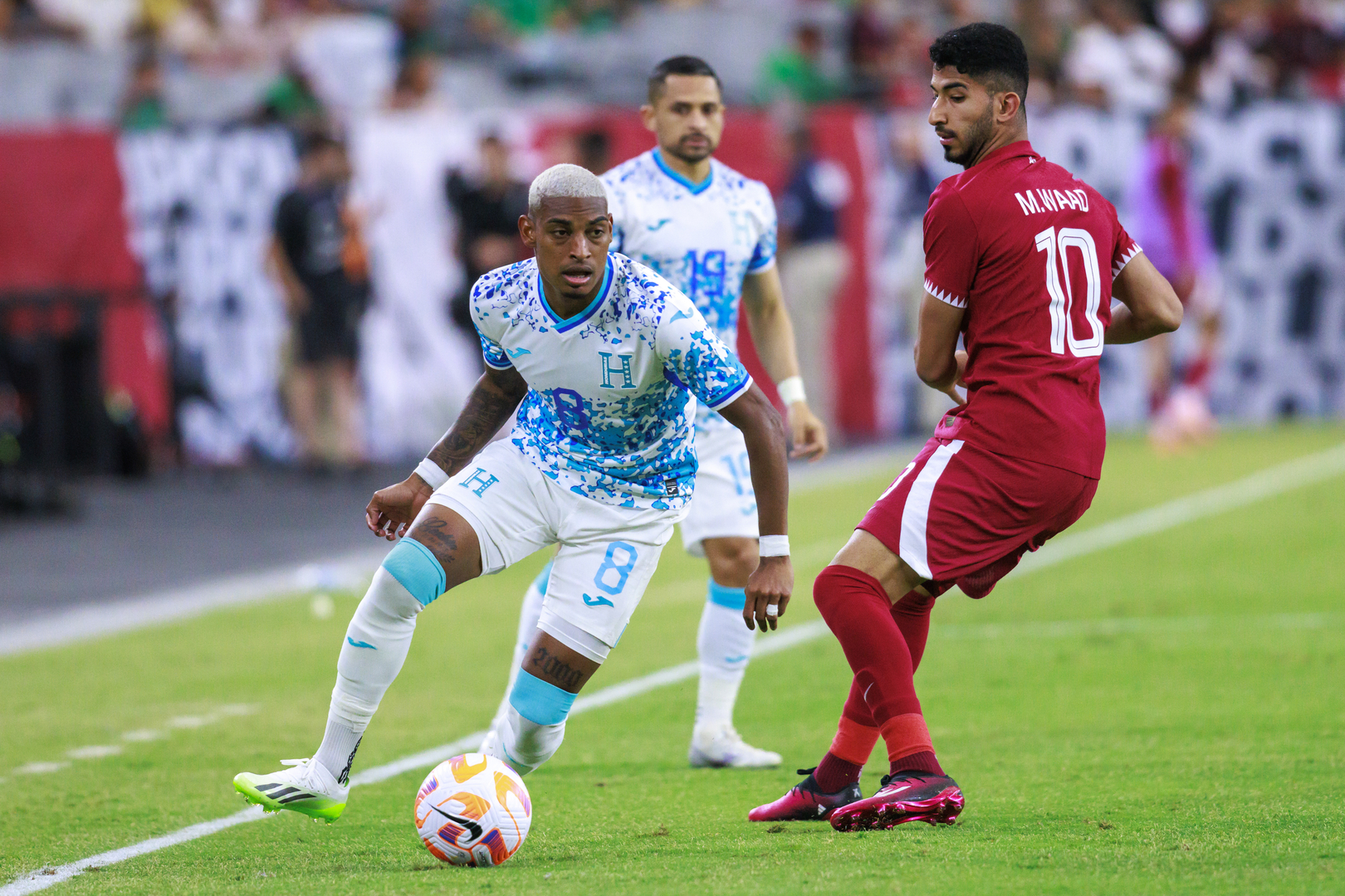 Honduras National Football Team players in action during a match in the late 20th century