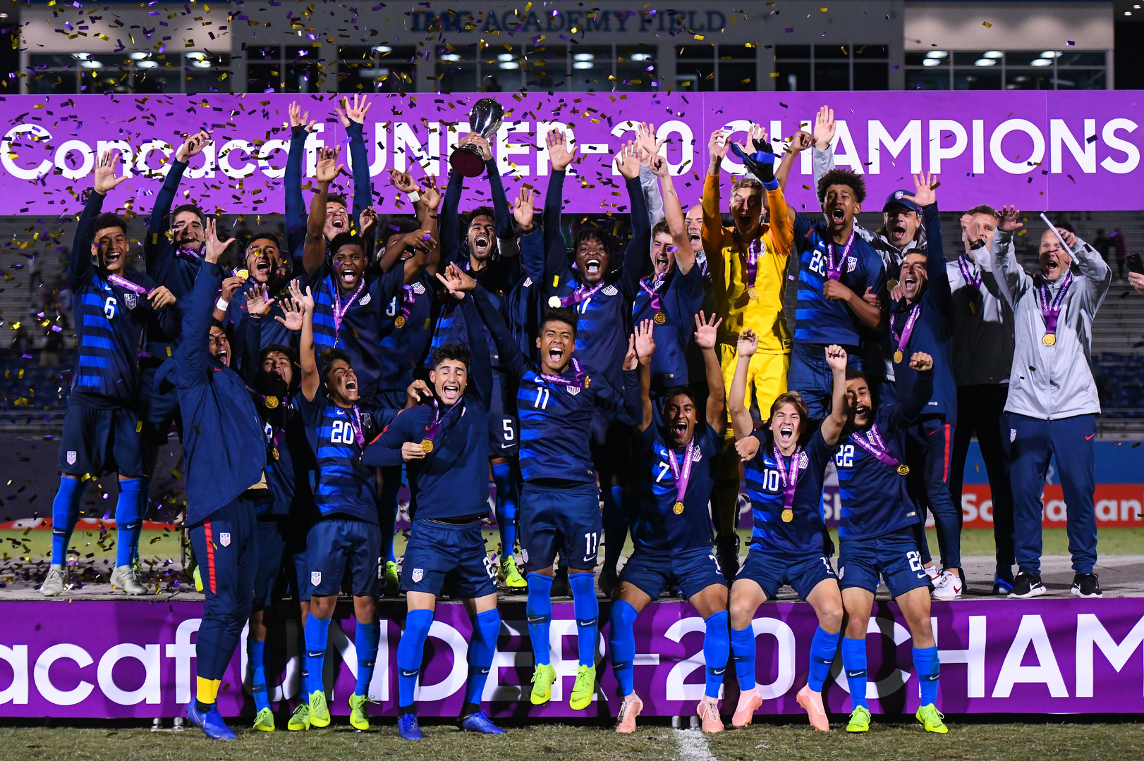 2018 Concacaf Men's Under-20 Champions, USA lifts the trophy